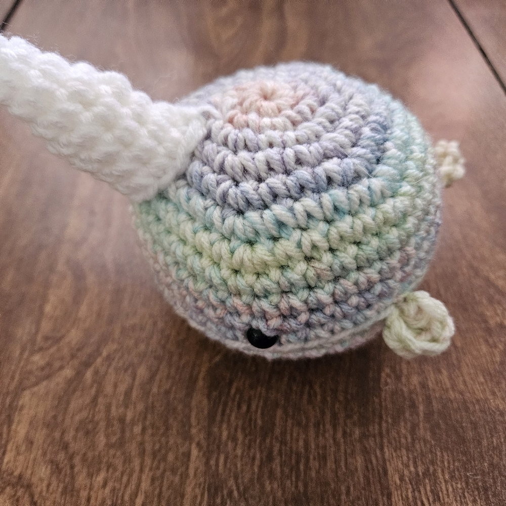 Crochet Pastel Narwhal Amigurumi - Picture 9 of 16